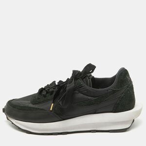Nike X Sacai Vaporwaffle Size 46 Green Leather And Suede Lace Up Sneakers